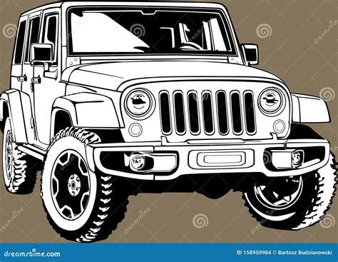 Jeep Wrangler Stock Illustrations 275 Jeep Wrangler Stock