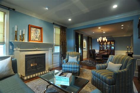 Elegant Blue Living Room Designed By Bossy Color Annie Elliott