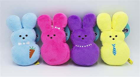 Peeps Plush Easter Bunny Toys For Dogs Medium 4 Piece Set