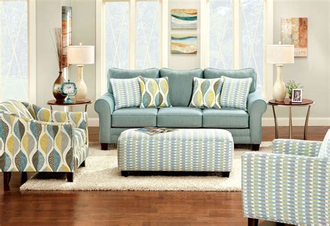 Brubeck Soft Teal Living Room Set From Furniture Of America Sm8140 Sf