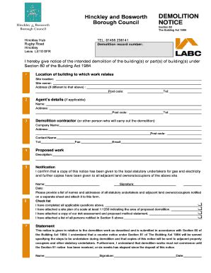 Fillable Online Demolition Form Demolition Form Fax Email Print