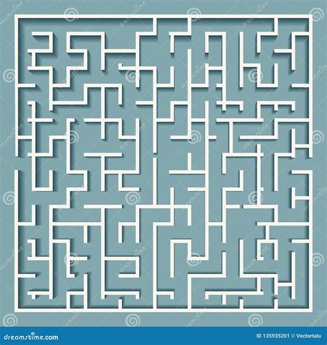 Square Labyrinth On A Black Background Vector Illustration