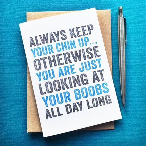 Always Keep Your Chin Up Greetings Card By Do You Punctuate Keep Your Chin Up Chin Up Cards