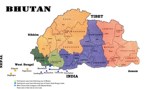 Bhutan Map With Cities