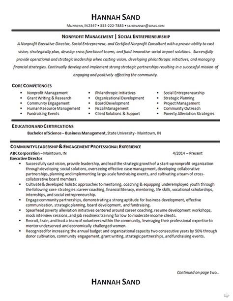 Nonprofit Manager Resume Example Executive Director