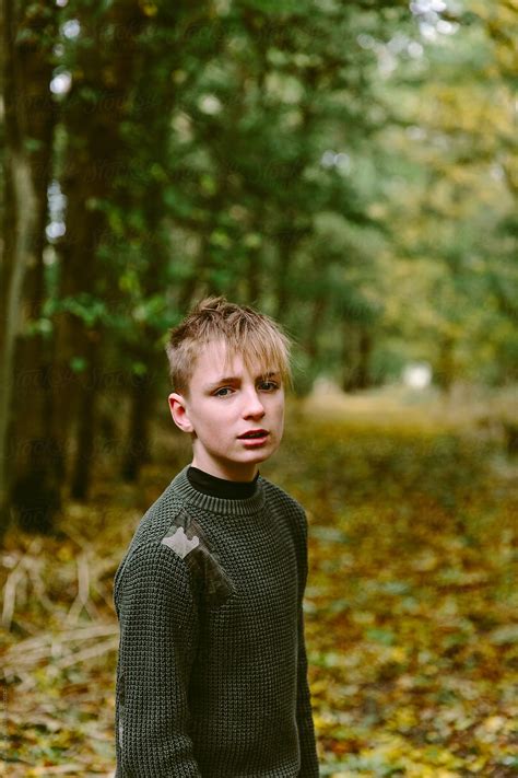 Teenage Boy In The Forest