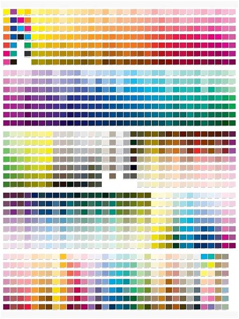 Colour Chart With Codes Poster By Pham In 2021 Pantone Color Chart