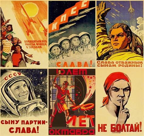 Sammeln And Seltenes Soviet Russia Ussr Propaganda Space Poster Full Color Glory Hero Cccp Buy It