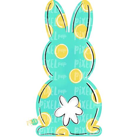 Bunny Back Aqua Easter Png Easter Bunny Easter Rabbit Hop