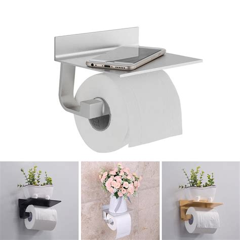 Freestanding toilet paper holder with storage and drawer if you're looking for a toilet paper holder that doesn't tip over when being used, this wooden toilet paper double roll stainless steel wall mount toilet paper holder with phone shelf with a minimalistic style and innovative design, this. Toilet Paper Holder Aluminum Wall Mounted Bathroom Tissue ...