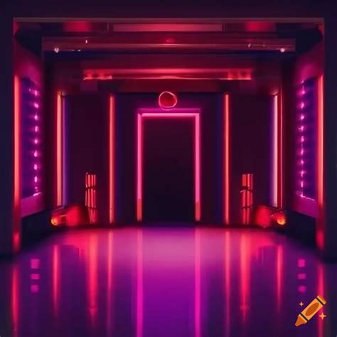 Vibrant Dance Room With Purple And Red Lights On Craiyon