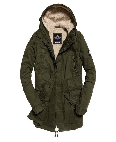 Mens Military Parka Jacket In Forest Night Superdry Military