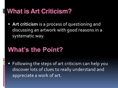 Art Criticism Overview