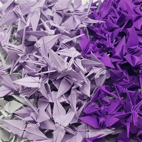 1000 Origami Paper Crane Purple Tone 15 Inch Origami Cranes Etsy New