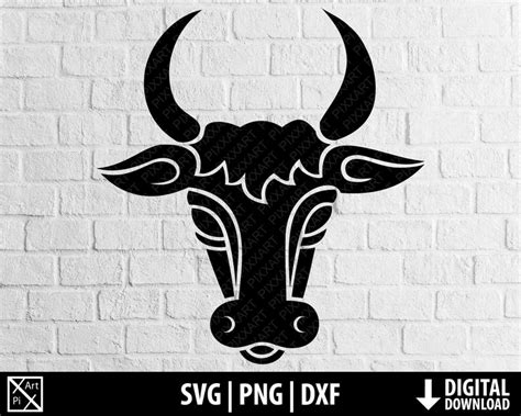 Bull Svg Bull Head Face Svg Dxf Clipart Western Rodeo Cowboy Etsy