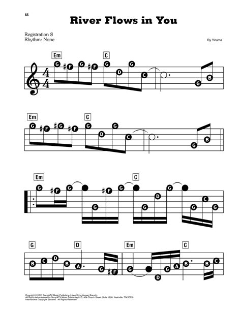 Tranposable music notes for sheet music by yiruma, : River Flows In You Sheet Music | Yiruma | E-Z Play Today