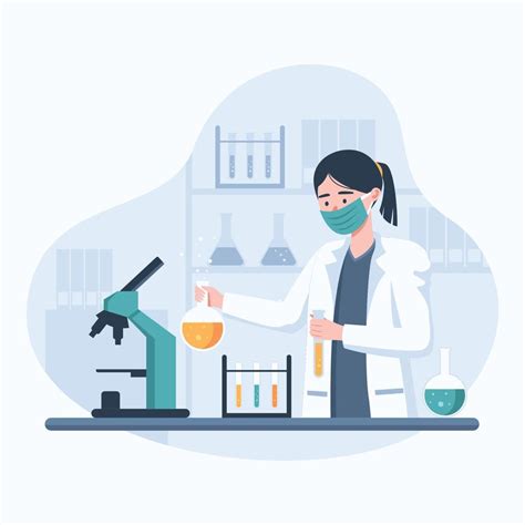 Woman Working As A Scientist In The Lab 4118227 Vector Art At Vecteezy