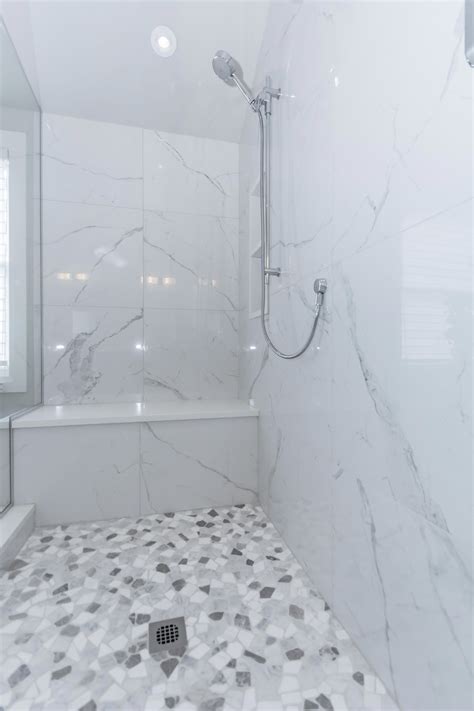 Classic Marble Look Shower With The Mayfair Statuario Venato 24x24
