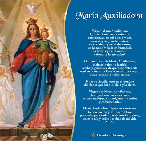 Oración A María Auxiliadora En 2020 Oracion A Maria Auxiliadora