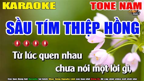 Karaoke Sầu Tím Thiệp Hồng Tone Nam Nhạc Sống Nguyễn Linh Youtube