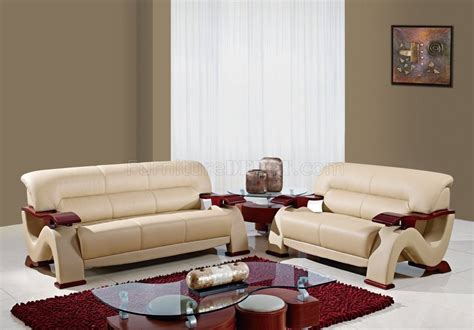Black Leather 3pc Modern Living Room Set Wmahogany Arms