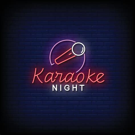 Karaoke Night Neon Sign On Brick Wall Background Vector 8023557 Vector Art At Vecteezy