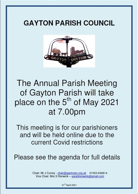 Annual Parish Meeting Gayton Parish Council