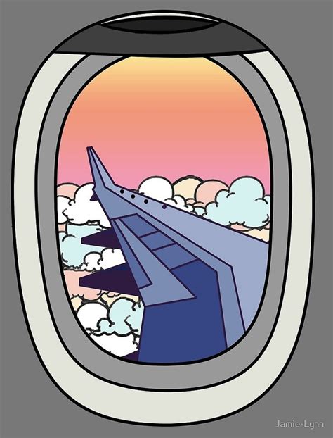 Airplane Window Pastel View Illustration Airplane Illustration