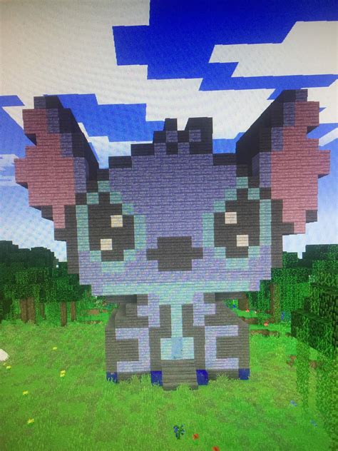 Stitch Pixel Art House Minecraft Amino