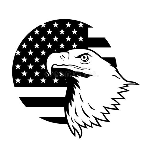 American Eagle Against Usa Flag Stock Vector Image 43263802
