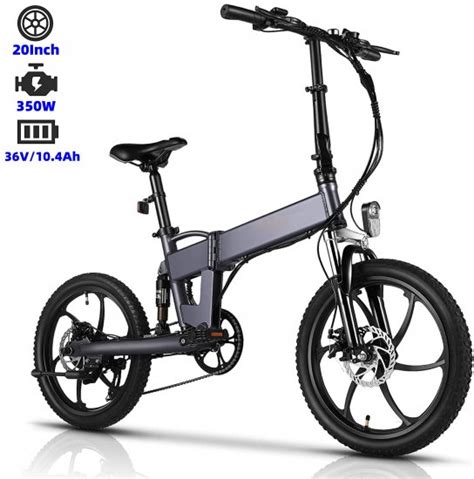 Vivi Folding Electric Bike 20inch 350w Electric Commuter Bicycle Max 20mph E Bike With 36v 10