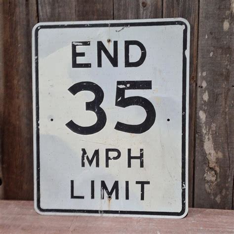 American Road Sign End Of 35mph Tramps Prop Hire