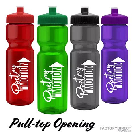 28oz Transparent Custom Water Bottles Pull Top Factory Direct Promos