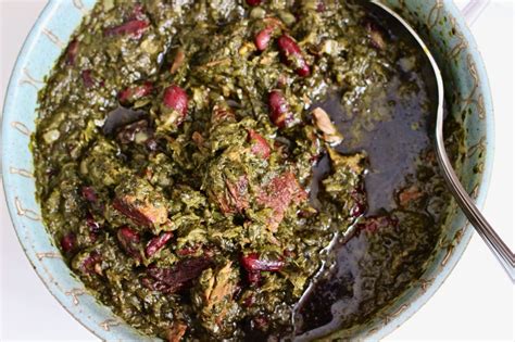 The combination of flavorful and aromatic herbs, slow cooked lamb cubes. Ghormeh Sabzi recipe - Persian stew of herbs - foodcraftz.com