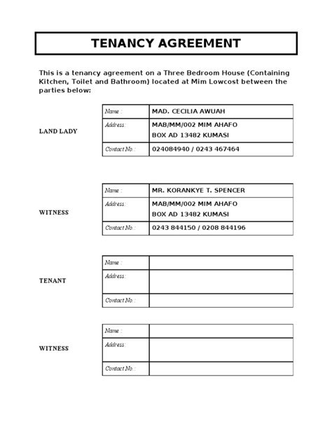 Simple llp agreement template malaysia. Tenancy Agreement