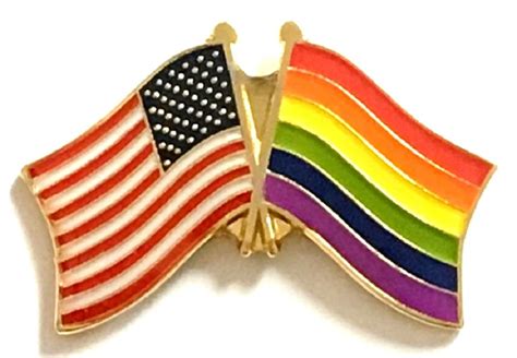 rainbow single crossed double wavy flag lapel pins rainbow cheap high quality friendship pin