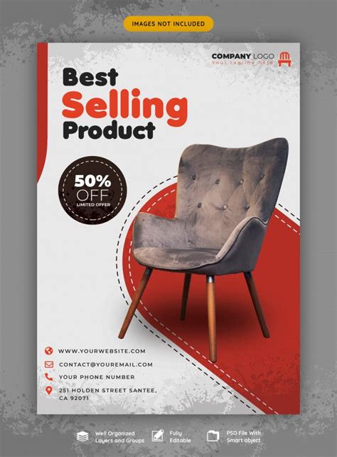 A Flyer For A Furniture Store With An Image Of A Chair On The Front And
