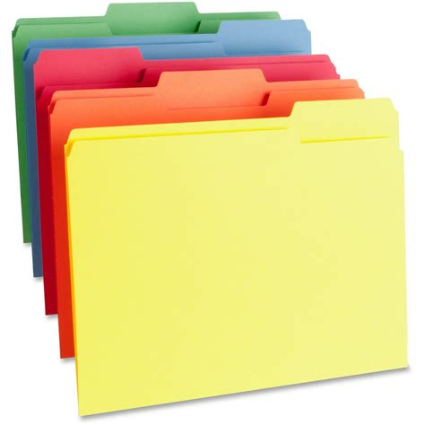 Business Source 1 Ply Color Coding File Folders Assorted 100 Box