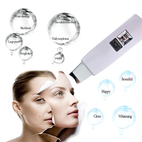 ultrasonic skin scrubber ultrasound vibrating pore cleanser face ion peeling massager blackhead