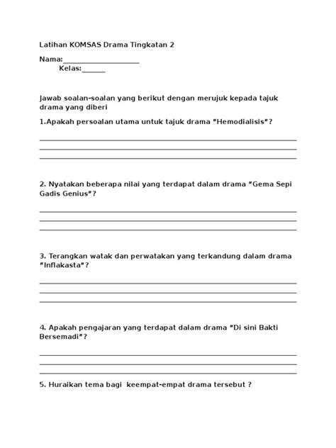 Spm komsas penulisan tatabahasa pt3 info nota stpm novel tingkatan 4 tingkatan 5 karangan a+ pmr tingkatan 1 kesusasteraan peribahasa santai bahasa morfologi sajak universiti rumus teknik aktiviti bahasa guru jurnal sajak roti komsas tingkatan 2. Latihan Komsas Tingkatan 2