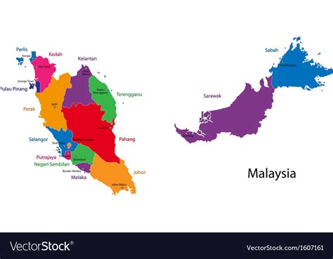 Map Of Malaysia Royalty Free Vector Image Vectorstock