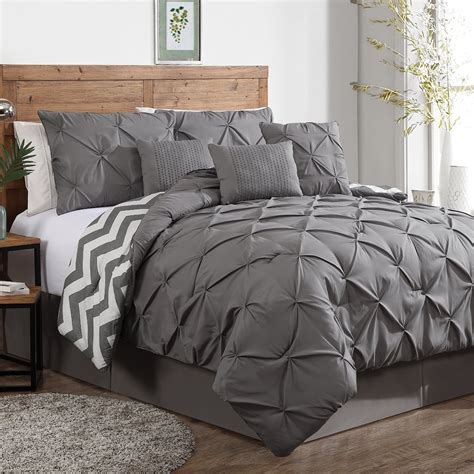 The bed set has a unique white material finish which gives it. Grey King Size Bedding Ideas - HomesFeed