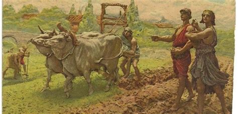 Achilles Shield A Farming Scene Postcard Vintage Oriental