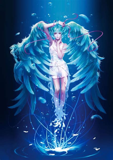 Angel Human Like Hatsune Miku Fanart Anime Art Beautiful Anime