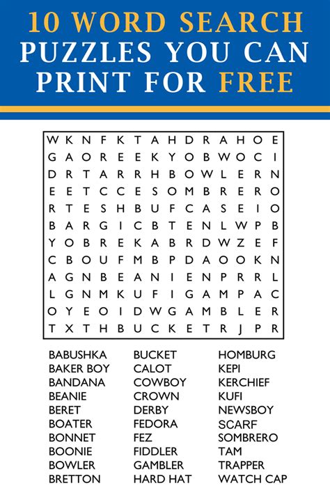 10 Free Word Search Puzzles You Can Print Word Search Printables