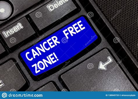 Handwriting Text Cancer Free Zone Concept Meaning Club For Educating