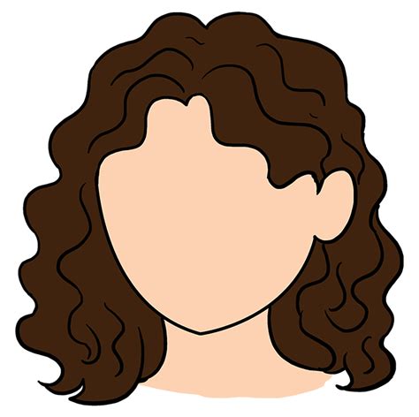 Curly Hair Side View Drawing