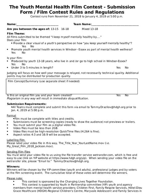 Submission Contest Rules And Regulations Doc Template Pdffiller