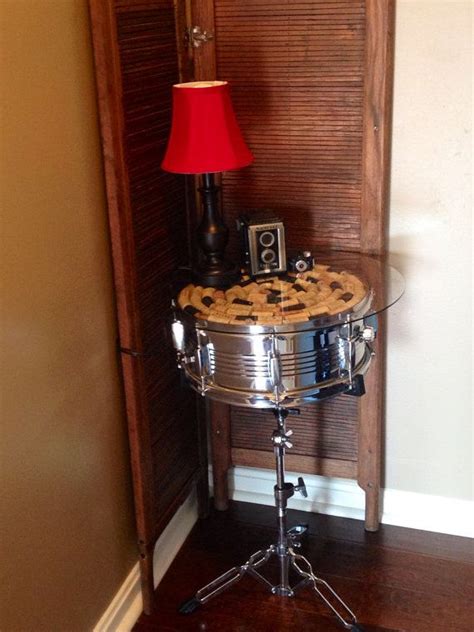 Drum Table Reusing A Chrome Snare Drum And By Musicasartbysarah Drum