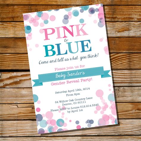 Gender Reveal Party Invitation Pink Or Blue Instantly